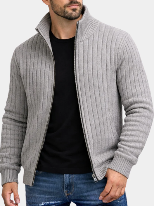 Cardigan Uomo con Zip a Coste – Comfort Elegante per Ogni Giorno